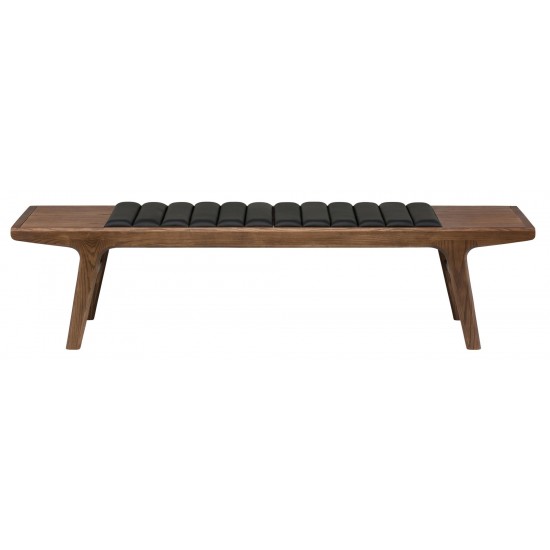 Lucien Black Naugahyde Occasional Bench, HGEM774