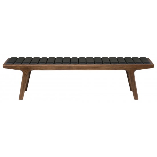 Lucien Black Naugahyde Occasional Bench, HGEM774