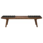 Lucien Black Naugahyde Occasional Bench, HGEM774