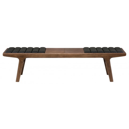 Lucien Black Naugahyde Occasional Bench, HGEM774