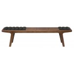 Lucien Black Naugahyde Occasional Bench, HGEM774