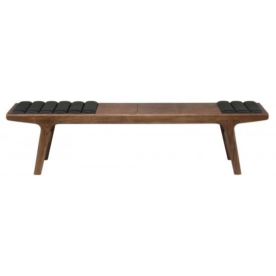 Lucien Black Naugahyde Occasional Bench, HGEM774