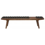 Lucien Black Naugahyde Occasional Bench, HGEM774