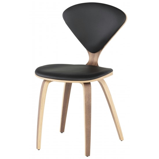 Satine Black Leather Dining Chair