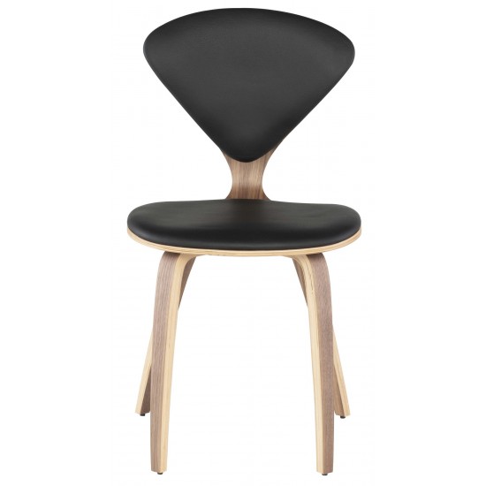 Satine Black Leather Dining Chair