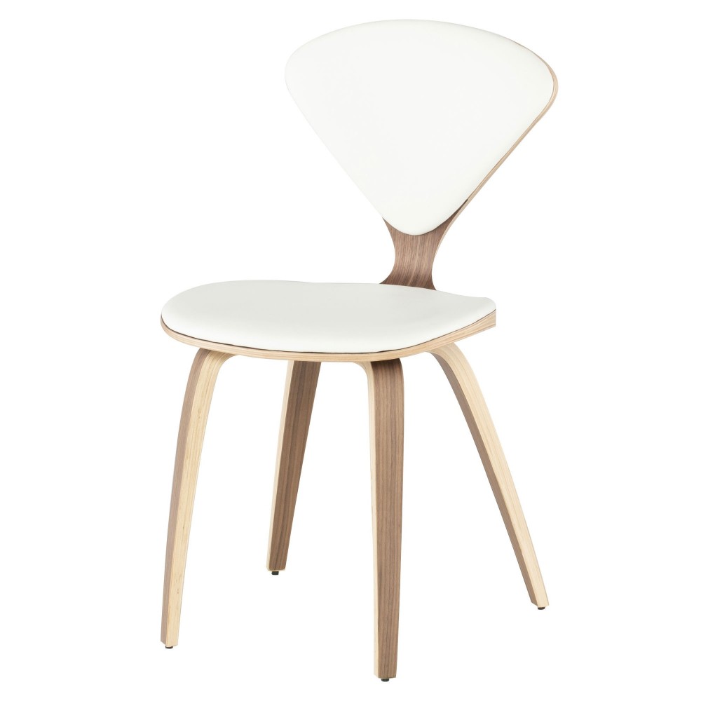 Satine White Leather Dining Chair