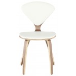 Satine White Leather Dining Chair