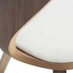 Satine White Leather Dining Chair