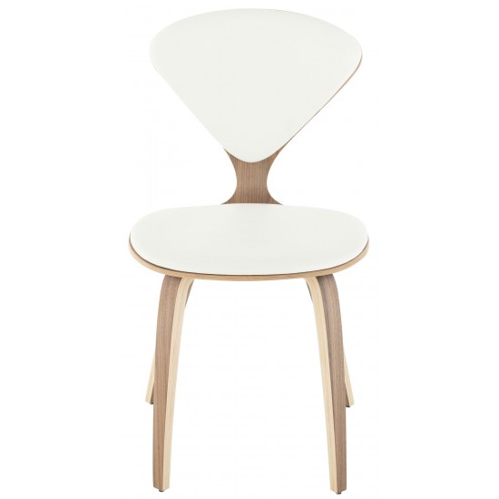 Satine White Leather Dining Chair