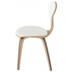 Satine White Leather Dining Chair