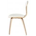 Satine White Leather Dining Chair