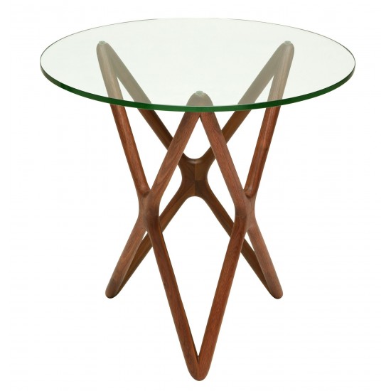 Star Walnut Wood Side Table, HGEM822