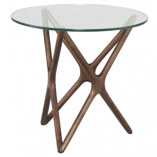 Star Walnut Wood Side Table, HGEM822