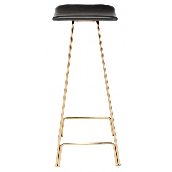 Kirsten Black Leather Bar Stool, HGEM828