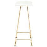 Kirsten White Leather Bar Stool, HGEM829