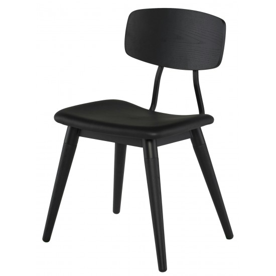 Scholar Black Naugahyde Dining Chair