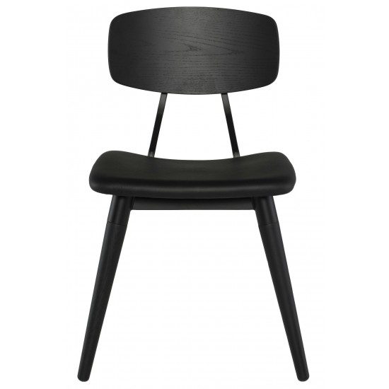 Scholar Black Naugahyde Dining Chair