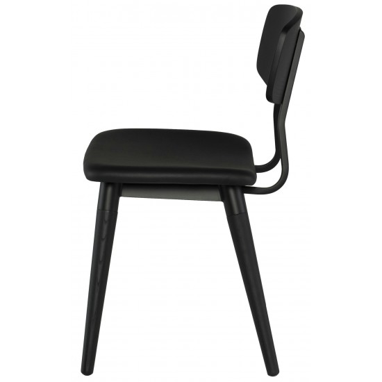 Scholar Black Naugahyde Dining Chair