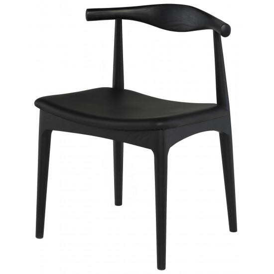 Saal Black Leather Dining Chair, HGEM876