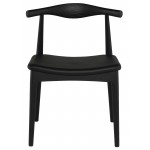 Saal Black Leather Dining Chair, HGEM876