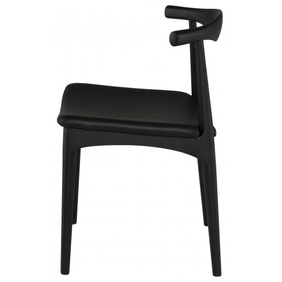 Saal Black Leather Dining Chair, HGEM876