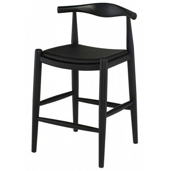 Maja Black Naugahyde Counter Stool