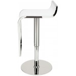 Alexander White Leather Adjustable Stool