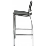 Lisbon Black Leather Bar Stool