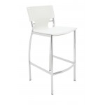 Lisbon White Leather Counter Stool