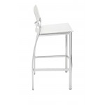 Lisbon White Leather Counter Stool