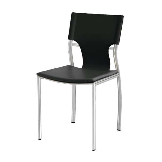 Lisbon Black Leather Dining Chair