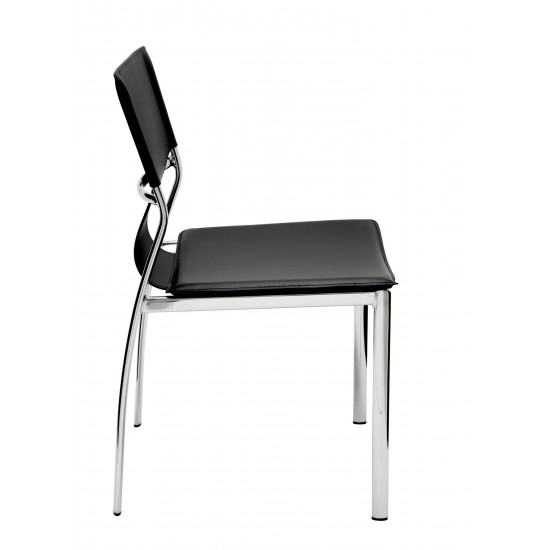 Lisbon Black Leather Dining Chair