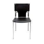 Lisbon Black Leather Dining Chair