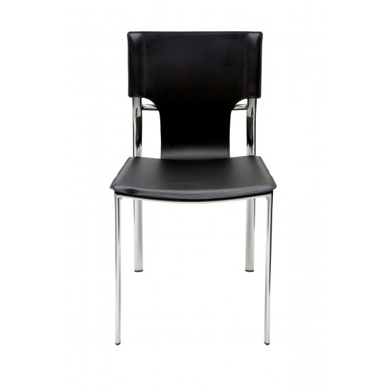 Lisbon Black Leather Dining Chair