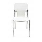 Lisbon White Leather Dining Chair