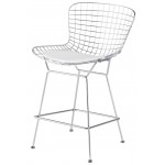 Wireback White Naugahyde Counter Stool