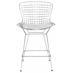 Wireback White Naugahyde Counter Stool