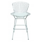 Wireback White Naugahyde Counter Stool