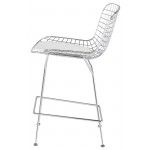 Wireback White Naugahyde Counter Stool