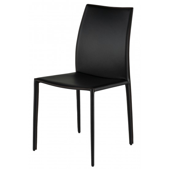 Sienna Black Leather Dining Chair, HGGA283