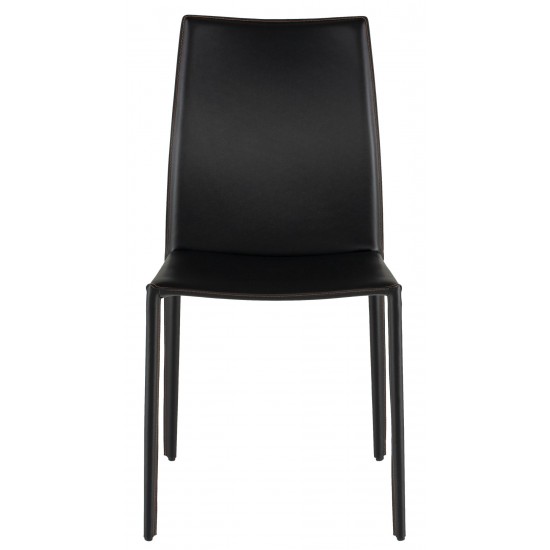 Sienna Black Leather Dining Chair, HGGA283