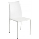 Sienna White Leather Dining Chair