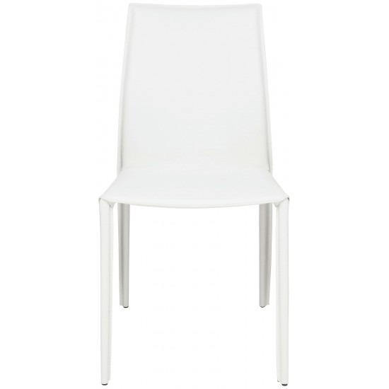 Sienna White Leather Dining Chair