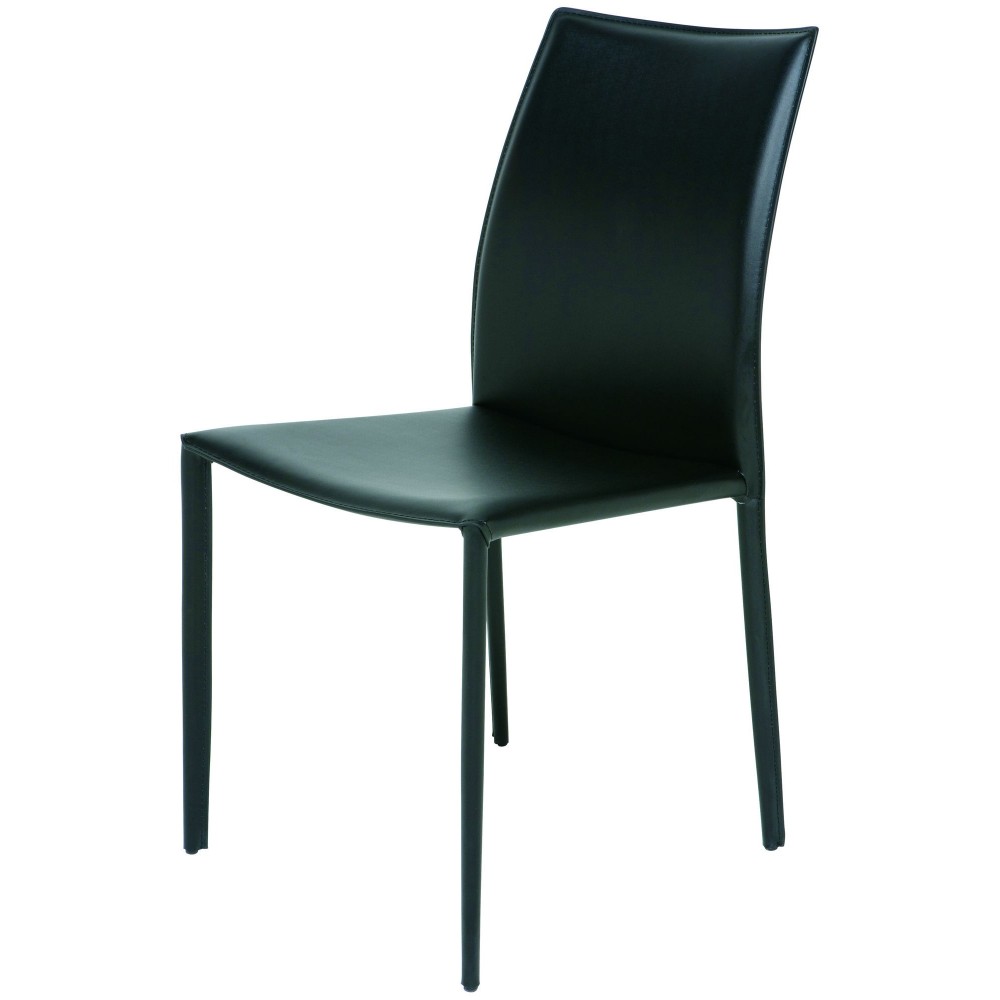 Sienna Black Leather Dining Chair, HGGA309