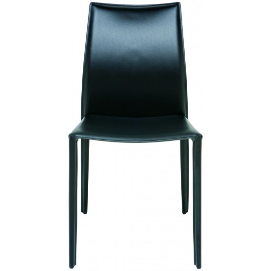 Sienna Black Leather Dining Chair, HGGA309