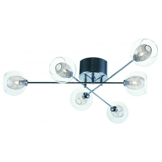 Estelle 6 Clear Glass Ceiling Lighting