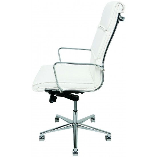 Lucia White Naugahyde Office Chair, HGJL281