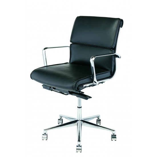 Lucia Black Naugahyde Office Chair, HGJL286