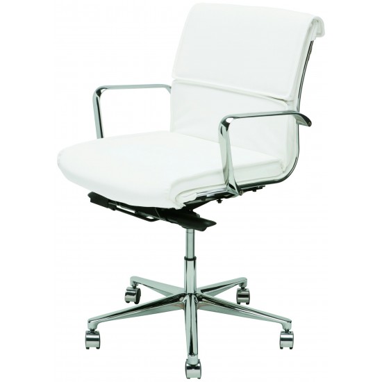 Lucia White Naugahyde Office Chair, HGJL287