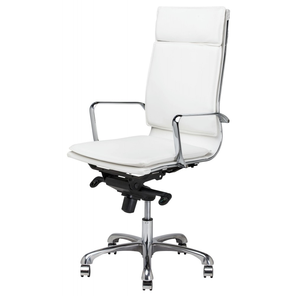 Carlo White Naugahyde Office Chair